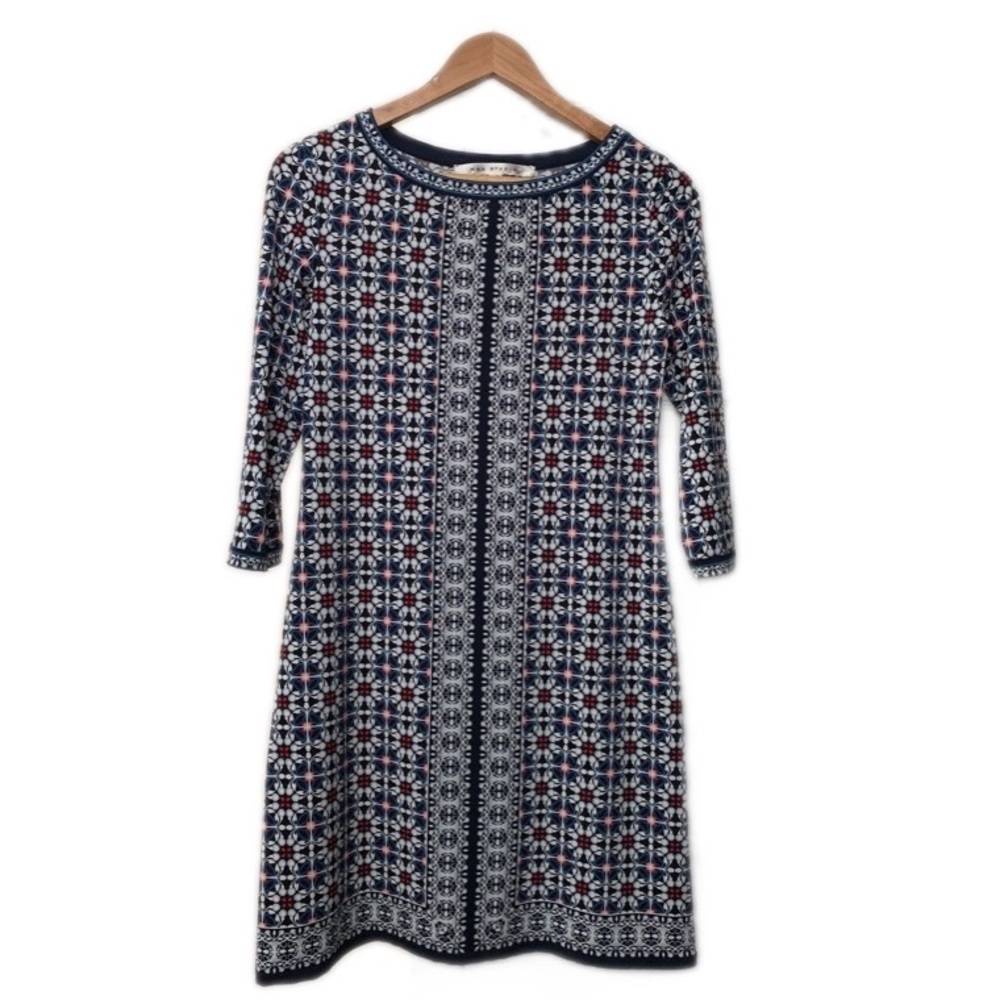 Max Studio Blue/White/Red Boat Neck Dress Size XS